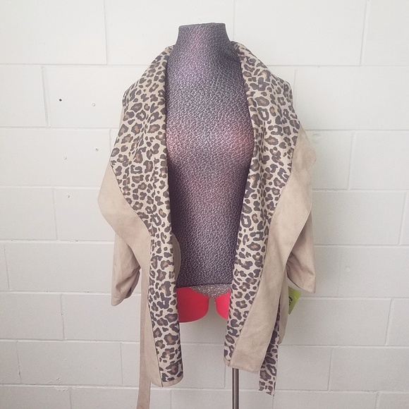 Chi by Falchi Animal Print Faux Suede Jacket XL - Picture 4 of 6